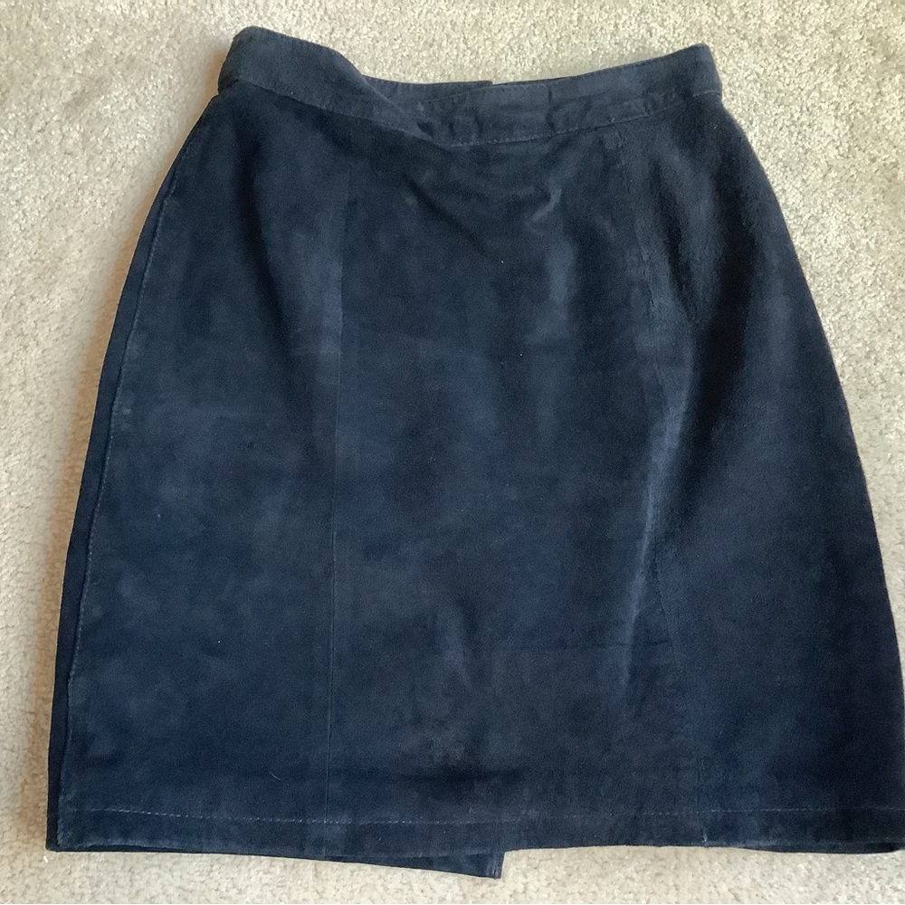 Ivy Club  Classics 7/8 Genuine Leather /suede black skirt